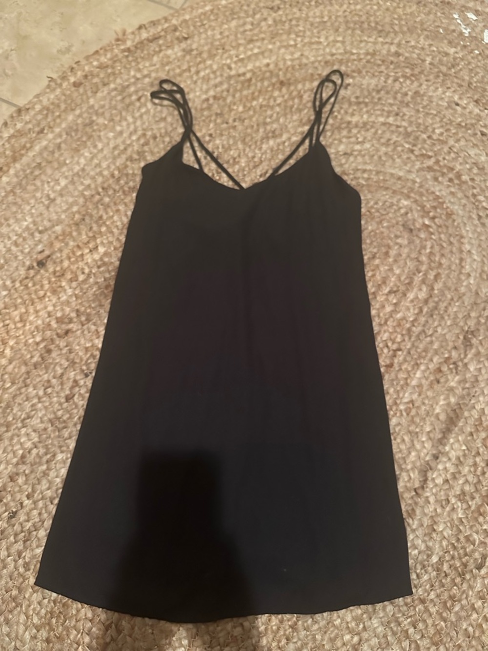 BLACK MINI SLIP DRESS